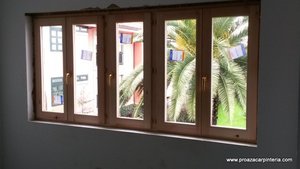 ventanal en pino