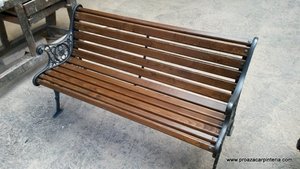 banco reformado madera castaño